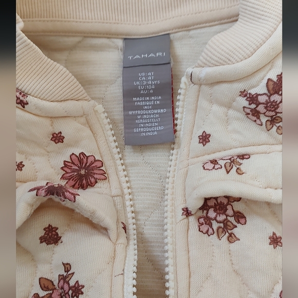 Tahari Cream Floral Embroidered Jacket 4T - Picture 2 of 4